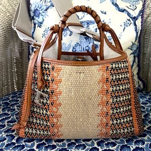 Tod’s Woven Rattan and Leather Crossbody/Small Tote Bag